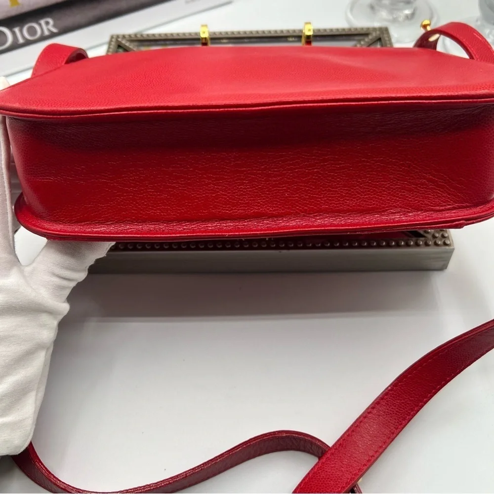 LANVIN Red Leather Two-Way Bag - EUC - Picture 11 of 15